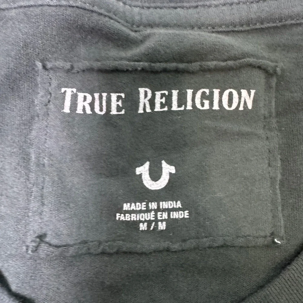 True Religion T-Shirt Green Graphic Tee Crew Neck Short Sleeve Casual Top Medium
